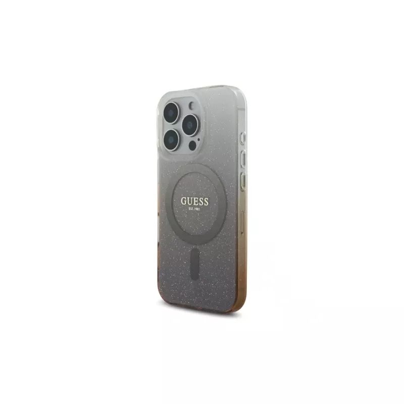Guess IML Glitter Gradient MagSafe Case voor Apple iPhone 16 Pro (bruin)
