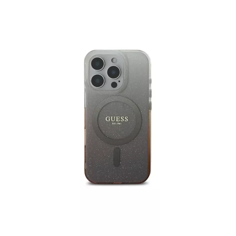 Guess IML Glitter Gradient MagSafe Case voor Apple iPhone 16 Pro (bruin)