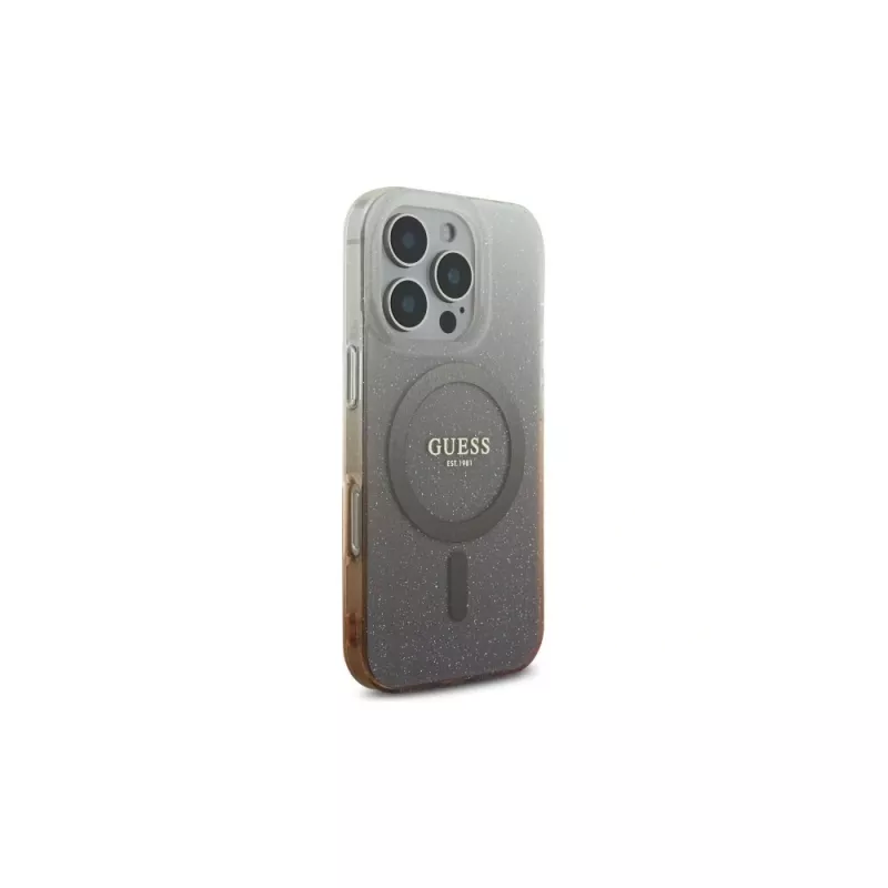 Guess IML Glitter Gradient MagSafe Case voor Apple iPhone 16 Pro (bruin)
