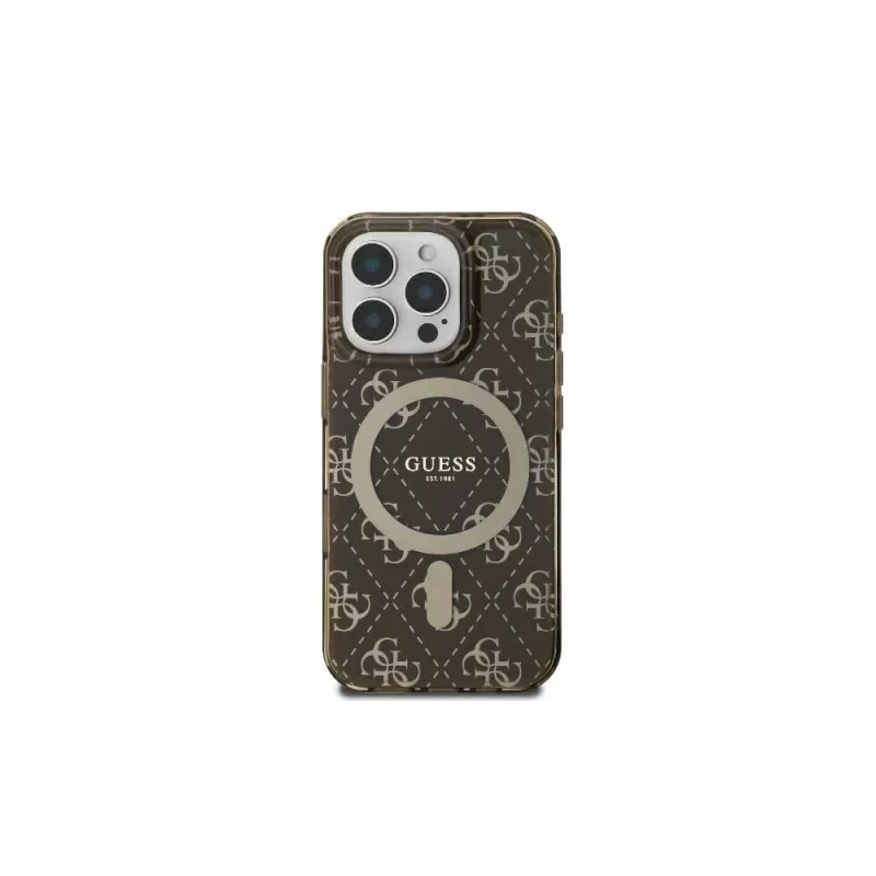 Guess GUHMP16LH4DTEW iPhone 16 Pro 6.3 Hardcase IML 4G-achtergrond MagSafe bruin