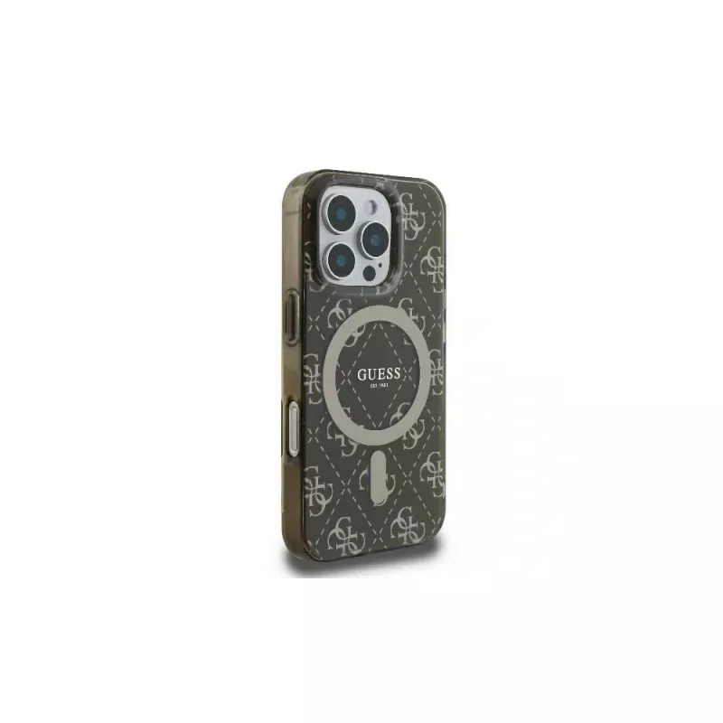 Guess GUHMP16LH4DTEW iPhone 16 Pro 6.3 Hardcase IML 4G-achtergrond MagSafe bruin