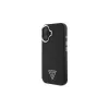 Guess GUHMP16SPGTSPSK iPhone 16 zwart Hardcase Grained Triangle MagSafe
