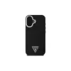Guess GUHMP16SPGTSPSK iPhone 16 zwart Hardcase Grained Triangle MagSafe