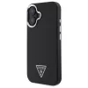 Guess Grained Triangle MagSafe Hardcase voor Apple iPhone 16 Plus - zwart