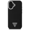 Guess Grained Triangle MagSafe Hardcase voor Apple iPhone 16 Plus - zwart
