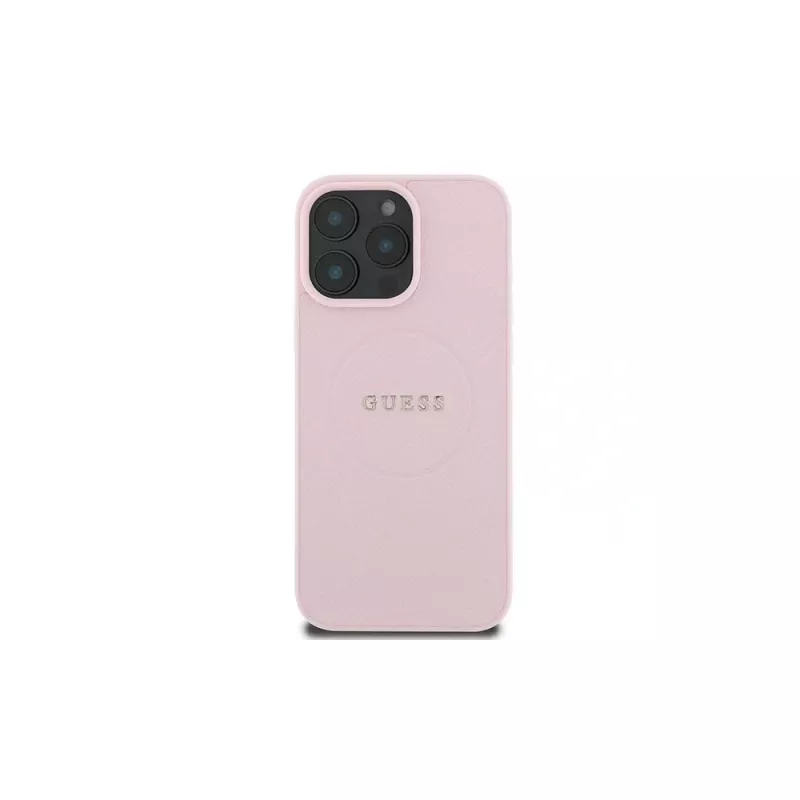 Guess GUHMP16LPGHSMMP iPhone 16 Pro 6,3 inch roze hardcase Grained Ring MagSafe