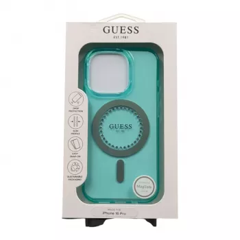 Guess GUHMP16LPFTDTEN iPhone 16 Pro 6,3 inch hardcase IML Rhinestones MagSafe groen
