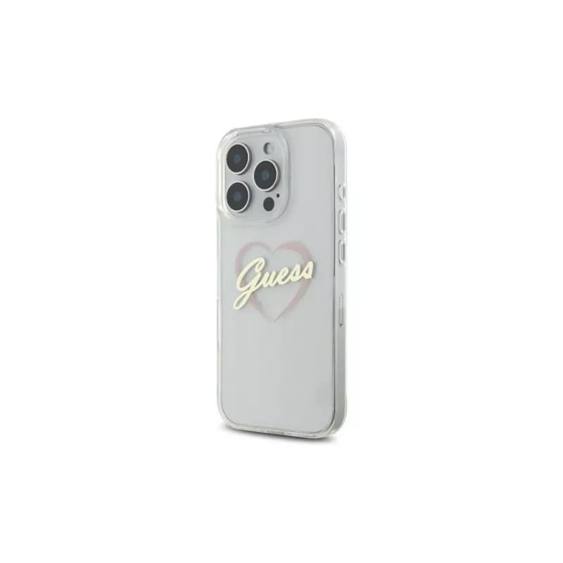 Guess GUHCP16LHCHGSPT IML Heart Hardcase voor Apple iPhone 16 Pro 6,3, transparant