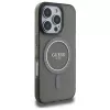Guess GUHMP16LHFGEREK Hardcase IML Glitter Circle MagSafe voor iPhone 16 Pro 6.3 zwart