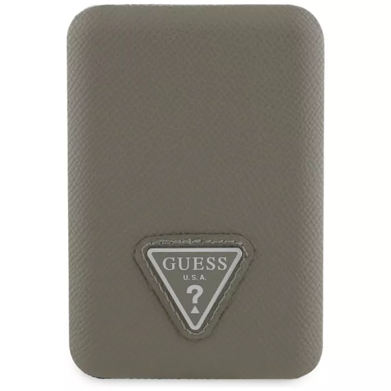 GUESS Grained Triangle draadloze powerbank 5000mAh 15W USB-C MagSafe bruin