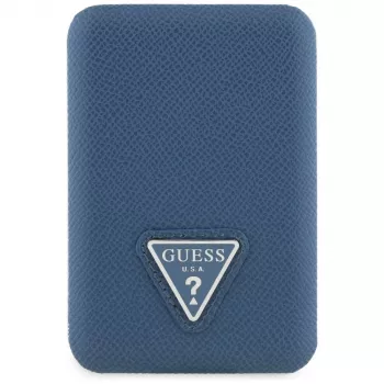 GUESS Grained Triangle draadloze powerbank 5000mAh 15W USB-C MagSafe blauw