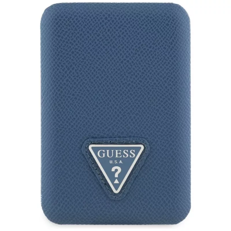 GUESS Grained Triangle draadloze powerbank 5000mAh 15W USB-C MagSafe blauw