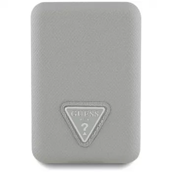 GUESS Grained Triangle draadloze powerbank 5000mAh 15W USB-C MagSafe beige