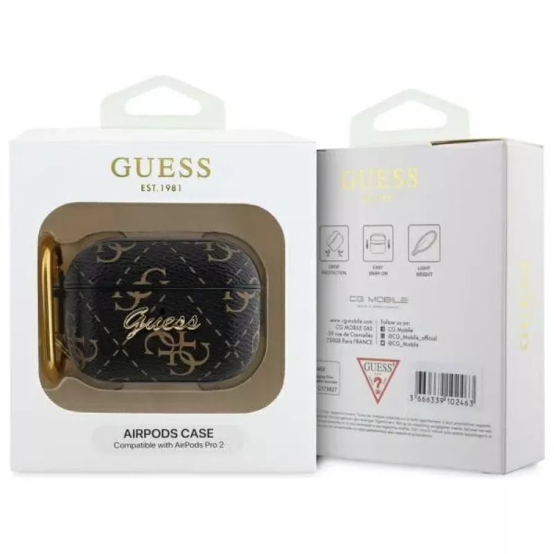 Guess GUAP2PG4GPK AirPods Pro 2 (2022/2023) hoesje zwart 4G haak