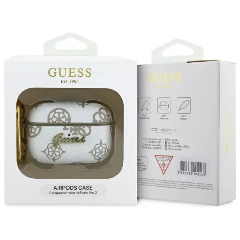 Guess GUAP2PG4GPH AirPods Pro 2 (2022/2023) hoesje wit 4G haak