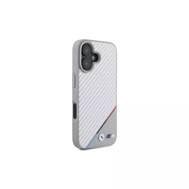 BMW M Carbon Tricolor Line hardcase voor iPhone 16 6,1 inch - grijs MagSafe