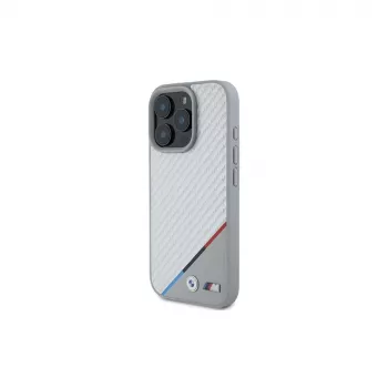 BMW M Carbon Tricolor Line hardcase voor iPhone 16 Pro 6,3 inch grijs MagSafe