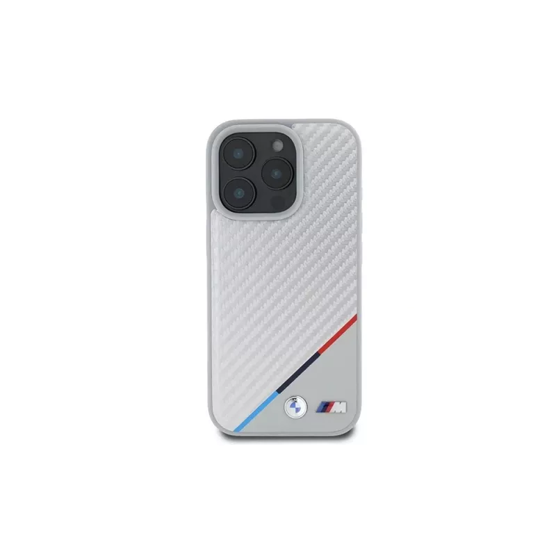 BMW M Carbon Tricolor Line hardcase voor iPhone 16 Pro 6,3 inch grijs MagSafe