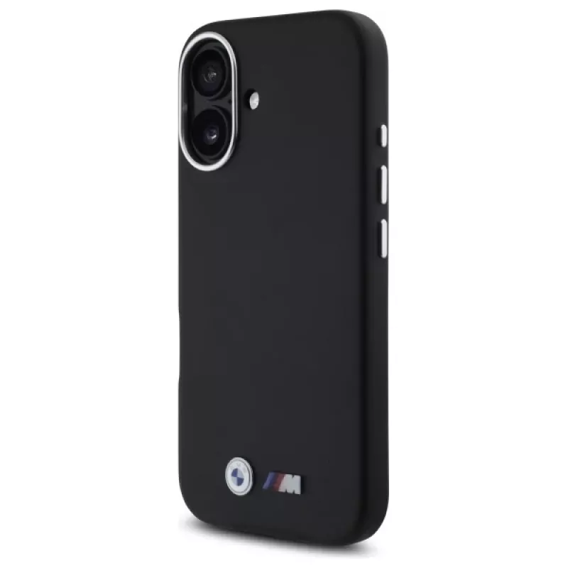 BMW BMHCP16S23PMWK iPhone 16 6,1 inch zwarte hardcase M Smooth Full Wrapped Metal