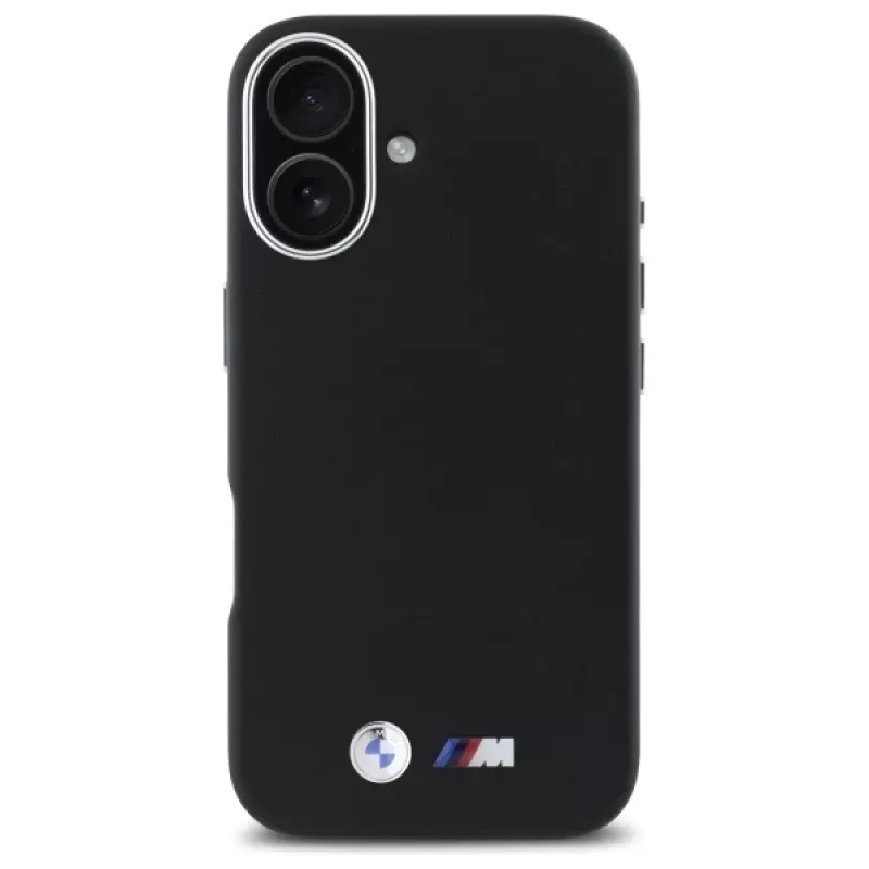 BMW BMHCP16S23PMWK iPhone 16 6,1 inch zwarte hardcase M Smooth Full Wrapped Metal