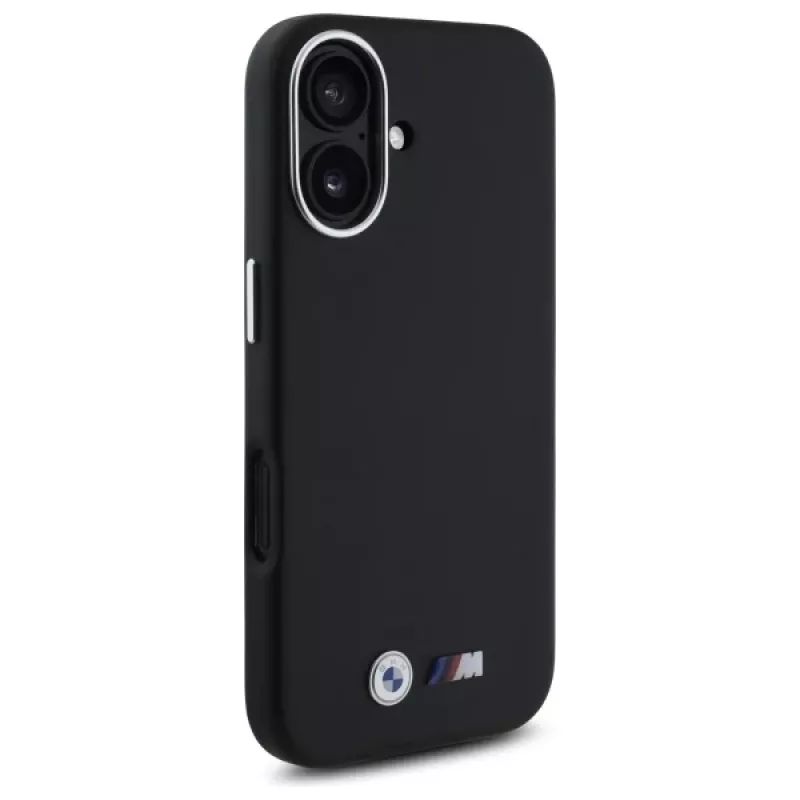 BMW BMHCP16S23PMWK iPhone 16 6,1 inch zwarte hardcase M Smooth Full Wrapped Metal