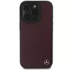 MERCEDES-BENZ hout-kunstleer hard case voor Apple iPhone 16 Pro Max 6,9 inch rood MagSafe