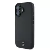 Mercedes-Benz MEHMP16S23RBARK iPhone 16 6,1 inch zwarte hardcase van gestructureerd en glad leer met MagSafe