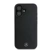 Mercedes-Benz MEHMP16S23RBARK iPhone 16 6,1 inch zwarte hardcase van gestructureerd en glad leer met MagSafe