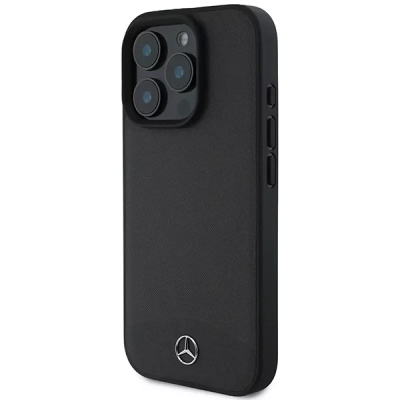 Mercedes-Benz MEHMP16X23RBARK iPhone 16 Pro Max 6,9 inch zwarte hardcase gestructureerd en glad leer MagSafe