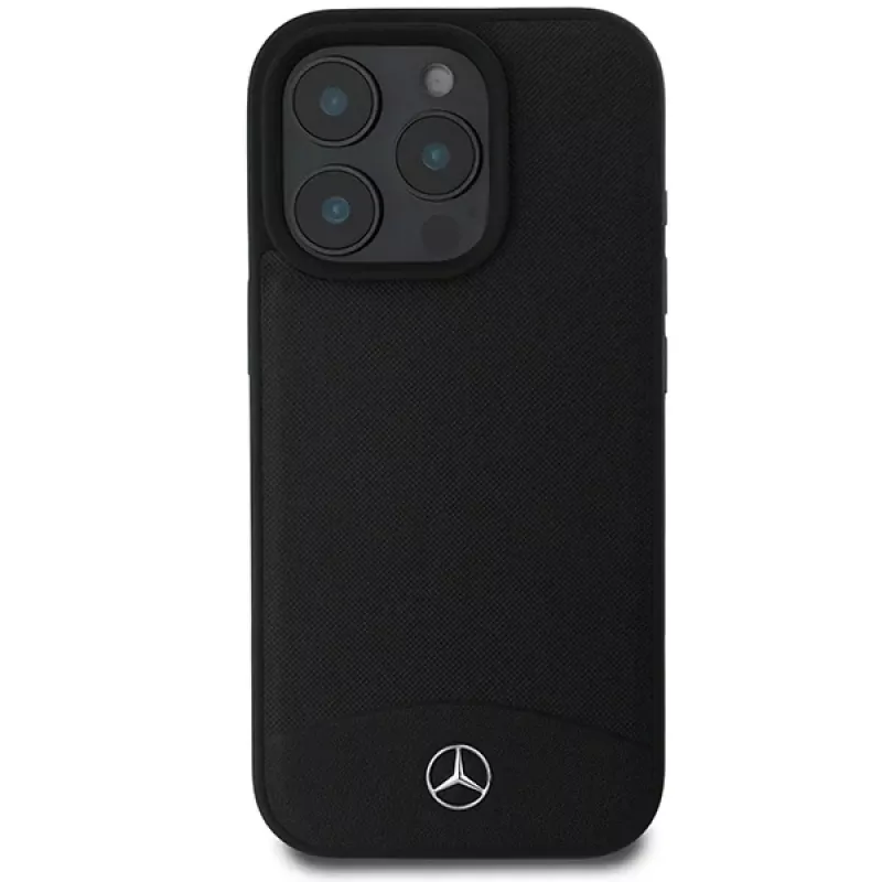 Mercedes-Benz MEHMP16X23RBARK iPhone 16 Pro Max 6,9 inch zwarte hardcase gestructureerd en glad leer MagSafe
