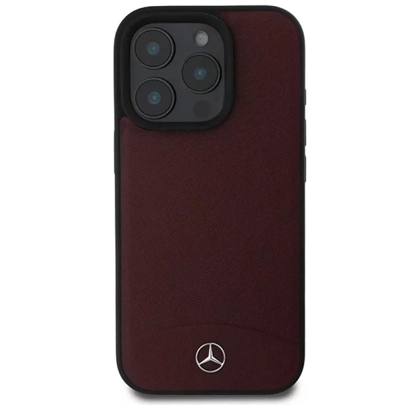 Mercedes-Benz MEHMP16X23RBARR hardcase voor Apple iPhone 16 Pro Max 6,9 inch rood gestructureerd en glad leer MagSafe