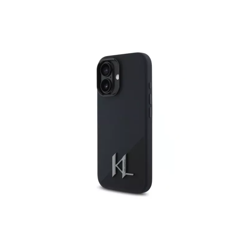 Karl Lagerfeld Shadow Metal Initial hardcase voor Apple iPhone 16 6,1 inch - zwart
