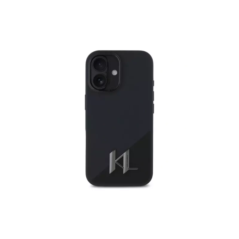 Karl Lagerfeld Shadow Metal Initial hardcase voor Apple iPhone 16 6,1 inch - zwart