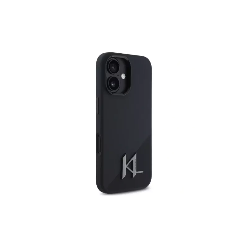 Karl Lagerfeld Shadow Metal Initial hardcase voor Apple iPhone 16 6,1 inch - zwart