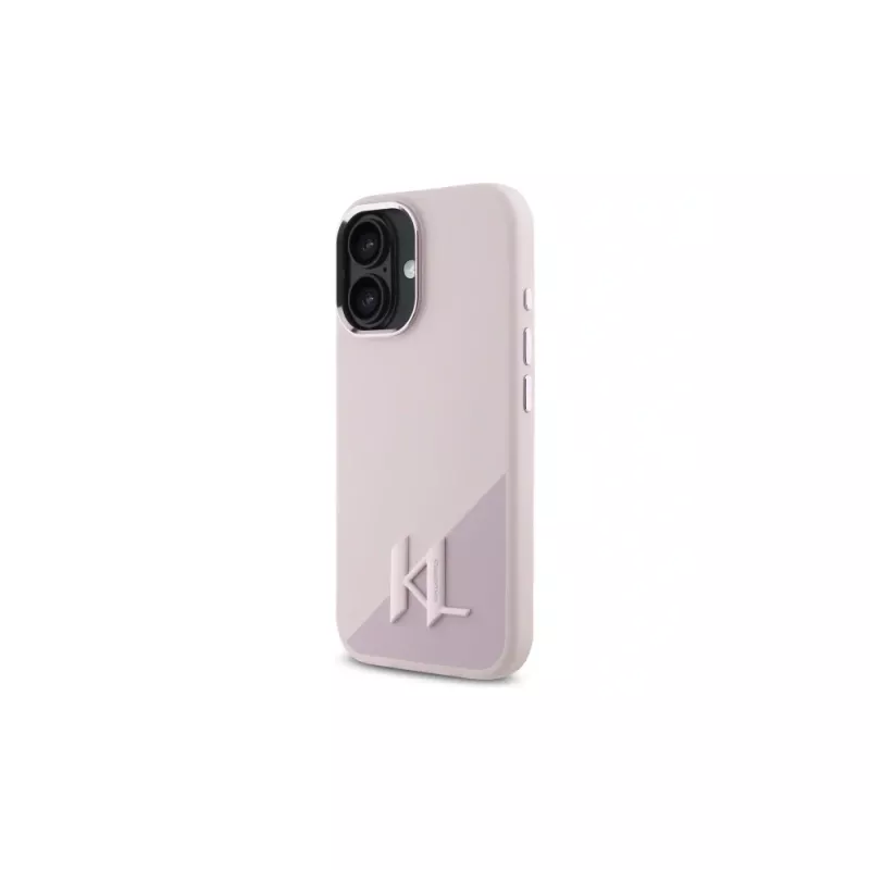 Karl Lagerfeld Shadow Metal Initial MagSafe hard case voor Apple iPhone 16 6,1 inch - roze