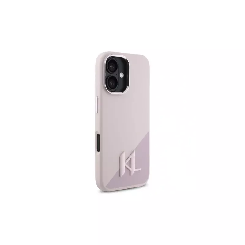 Karl Lagerfeld Shadow Metal Initial MagSafe hard case voor Apple iPhone 16 6,1 inch - roze
