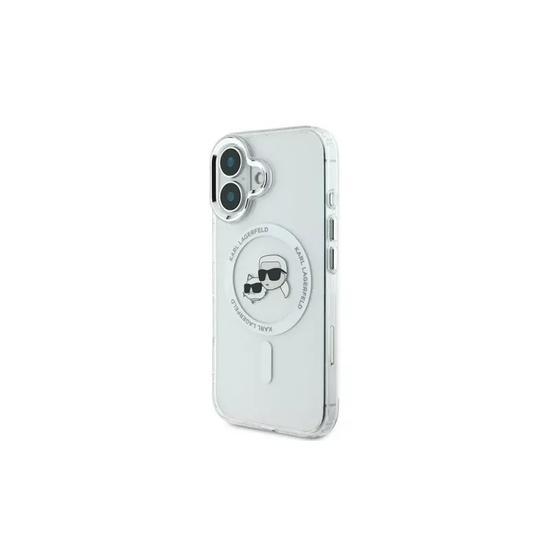 Karl Lagerfeld KLHMP16MHLSKCH iPhone 16 Plus 6.7 hardcase IML Metal Karl & Choupette Head MagSafe wit