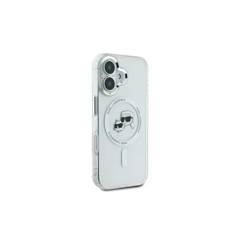 Karl Lagerfeld KLHMP16MHLSKCH iPhone 16 Plus 6.7 hardcase IML Metal Karl & Choupette Head MagSafe wit