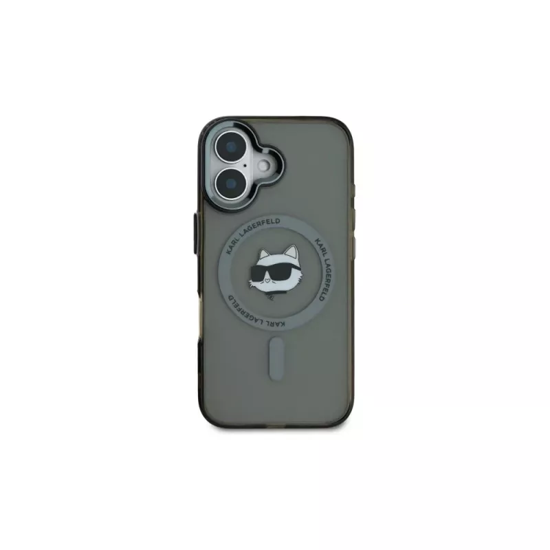 Karl Lagerfeld KLHMP16MHLSCHK iPhone Plus 6,7 zwart hardcase IML Metal Choupette Head MagSafe