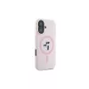 Karl Lagerfeld iPhone 16 Plus 6,7 inch siliconen hardcase met ring en MagSafe - roze