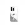 Karl Lagerfeld Liquid Glitter Karl & Choupette Head MagSafe case voor iPhone 16 (transparant)
