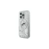 Karl Lagerfeld Liquid Glitter Karl & Choupette Head MagSafe case voor iPhone 16 Pro Max (transparant)