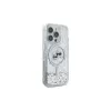 Karl Lagerfeld Liquid Glitter Karl & Choupette Head MagSafe case voor iPhone 16 Pro Max (transparant)