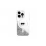 Karl Lagerfeld Liquid Glitter Karl Head MagSafe case voor iPhone 16 Pro transparant