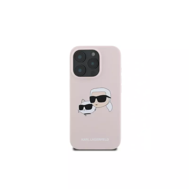 Karl Lagerfeld KLHMP16LSKCHPPLP iPhone 16 Pro 6,3 inch roze hardcase siliconen Double Heads print MagSafe