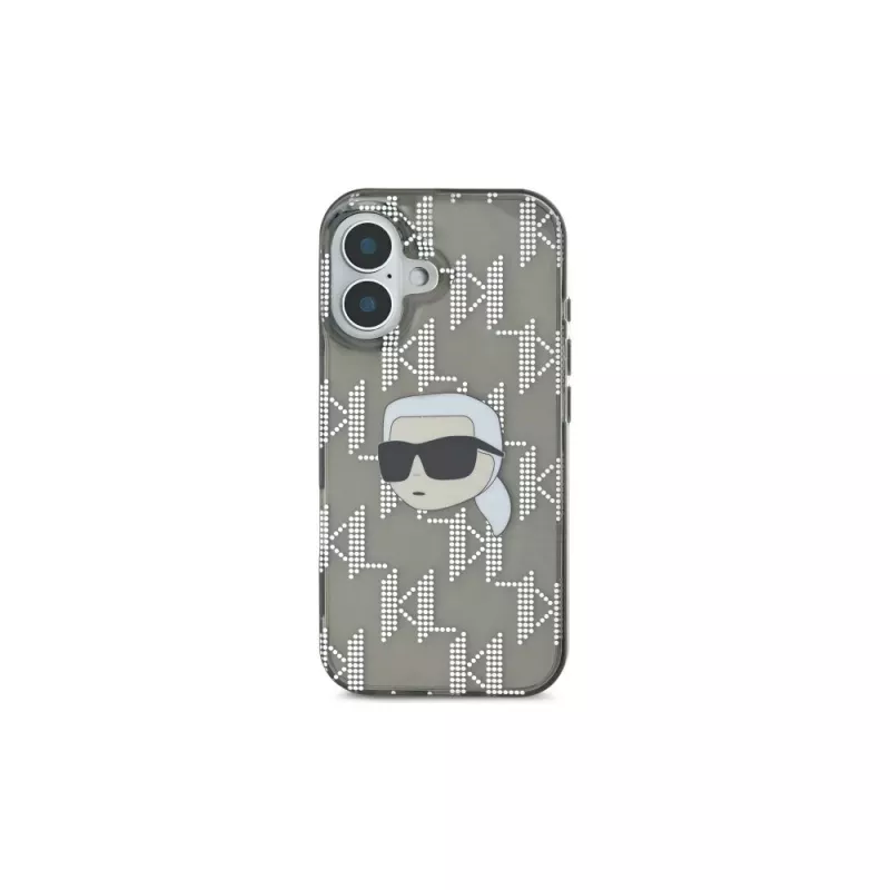 Karl Lagerfeld IML Karl Head Electroplated case voor iPhone 16 (zwart)
