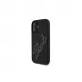 Karl Lagerfeld 3D Rubber Bicolor Signature case voor iPhone 16 (zwart)
