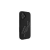 Karl Lagerfeld 3D Rubber Bicolor Signature case voor iPhone 16 (zwart)