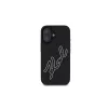 Karl Lagerfeld 3D Rubber Bicolor Signature case voor iPhone 16 (zwart)