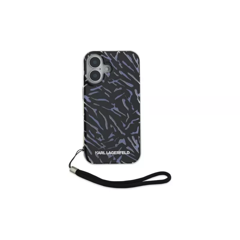 Karl Lagerfeld Zebra With Cord case voor Apple iPhone 16 - paars
